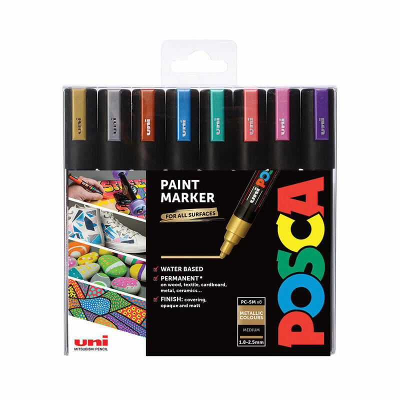 posca-pc5m-medium-tip-pen-metallic-colors-8-pc posca-pc5m-medium-tip-pen-metallic-colors-8-pc