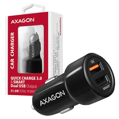 axagon-pwc-qc5-cargador-de-coche-rapido-e-inteligente-2-puertos-qc30-afc-fcp-5v-26a-315w