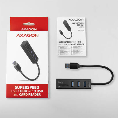 axagon-hma-cr3a-concentrador-usb-32-gen-1-3-puertos-usb-a-lector-de-tarjetas-sd-microsd-metal-cable-usb-a-de-20-cm