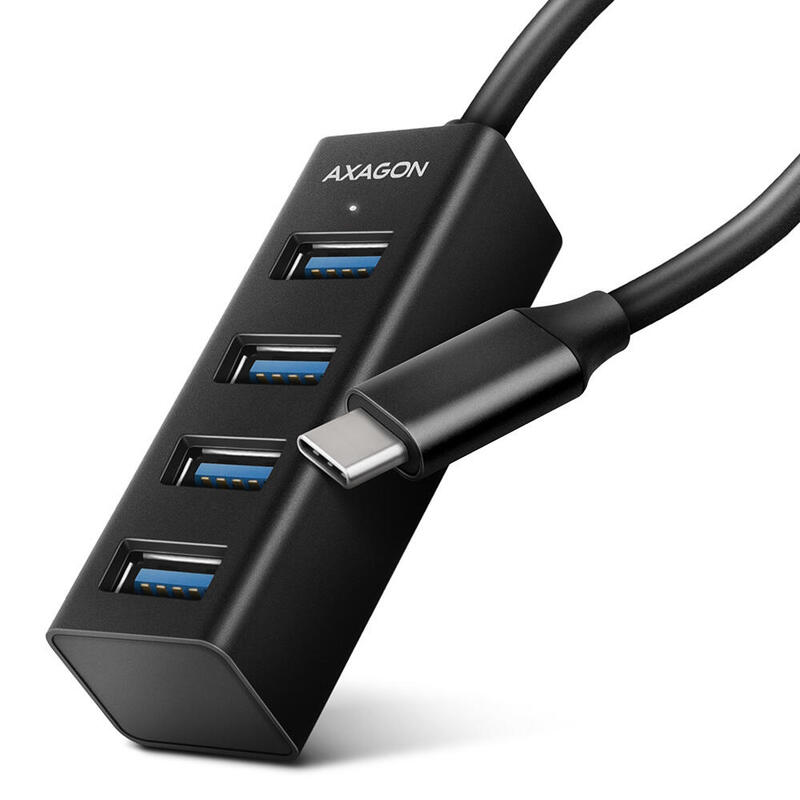 axagon-hue-m1c-hub-de-interfaz-usb-32-gen-1-31-gen-1-type-c-5000-mbits-negro