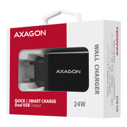 axagon-acu-qs24-cargador-de-red-rapido-e-inteligente-2x-puerto-usb-qc30-afc-fcp-5v-12a-24w