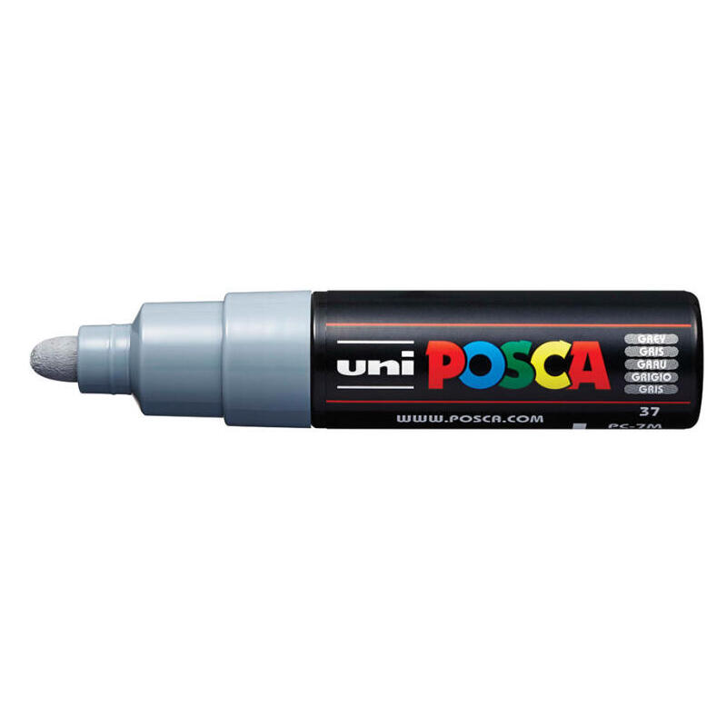 uniball-marcador-posca-pc-7m-no-permanente-punta-forma-de-bala-45-55mm-gris