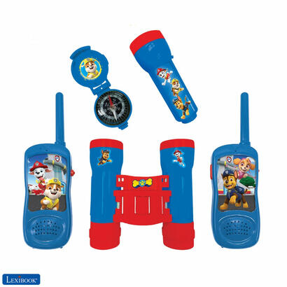 set-lexibook-paw-patrol-adventure-con-walkie-talkies-de-hasta-120-m-binoculares-y-brujula