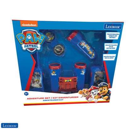 set-lexibook-paw-patrol-adventure-con-walkie-talkies-de-hasta-120-m-binoculares-y-brujula