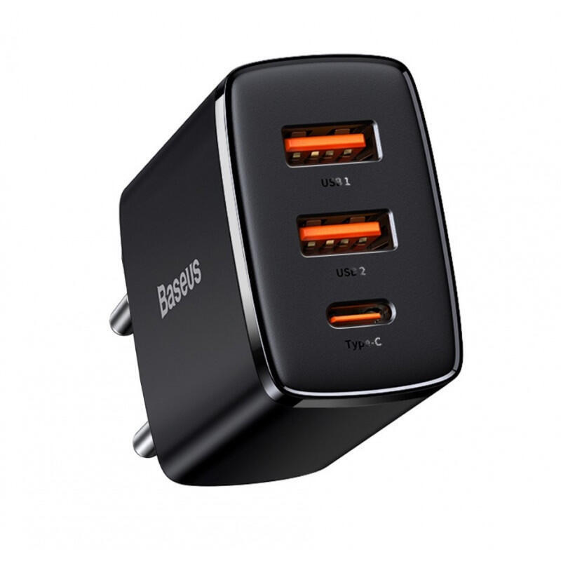 baseus-cargador-30w-3-puertos-2-usb-usb-c-compact-quick-black-ccxj-e01