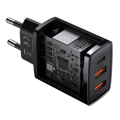 baseus-cargador-30w-3-puertos-2-usb-usb-c-compact-quick-black-ccxj-e01