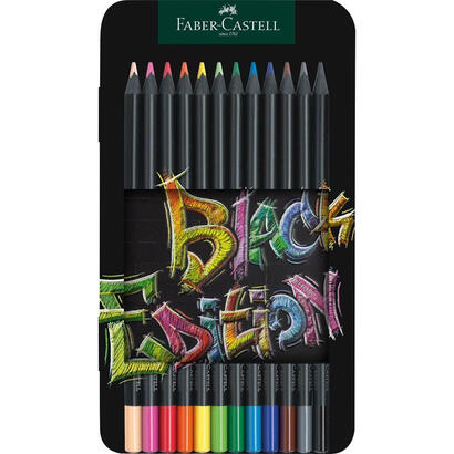 lapices-de-colores-faber-castell-black-edition-juego-de-12-negro-estuche-de-metal