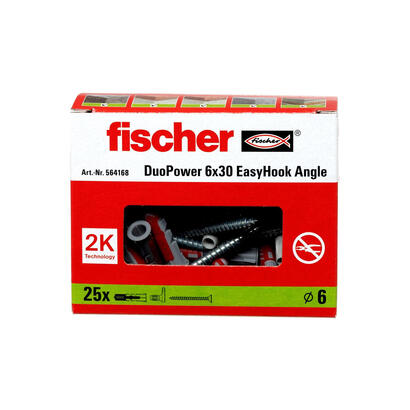 tacos-fischer-easyhook-angle-duopower-6x30-blancos-25-piezas-con-gancho-angular-easyhook