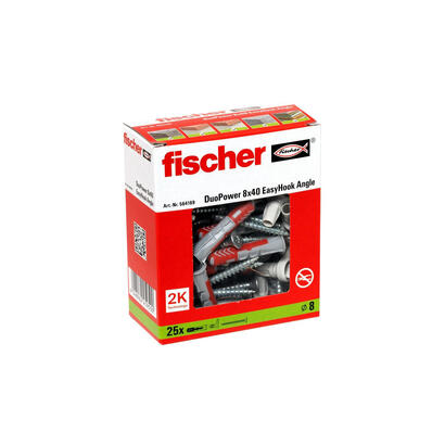 tacos-fischer-easyhook-angle-duopower-8x40-blancos-25-piezas-con-gancho-angular-easyhook