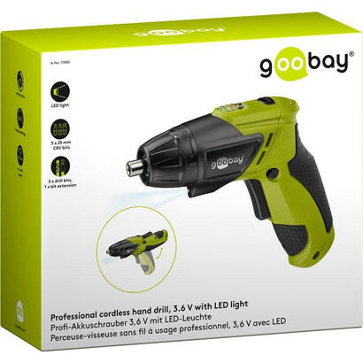 goobay-71880-taladro-230-rpm-sin-llave-570-g-negro-verde