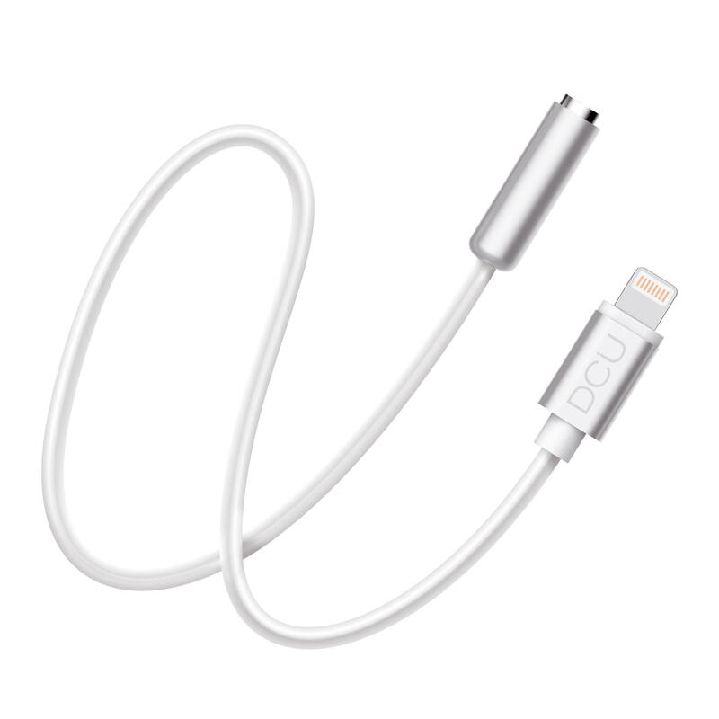 dcu-tecnologic-adaptador-lightning-a-jack-35mm-15cm-color-blanco