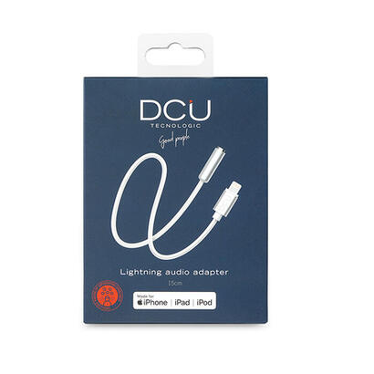 dcu-tecnologic-adaptador-lightning-a-jack-35mm-15cm-color-blanco