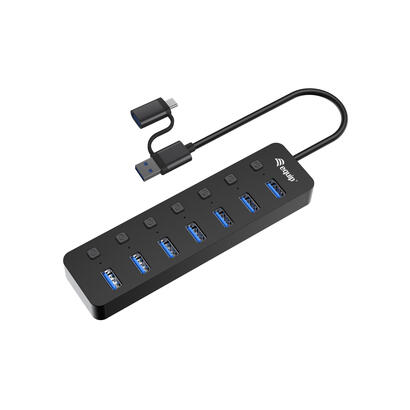 equip-usb-hub-7-port-32-7x32-inkl-usb-c-adaptador-negro