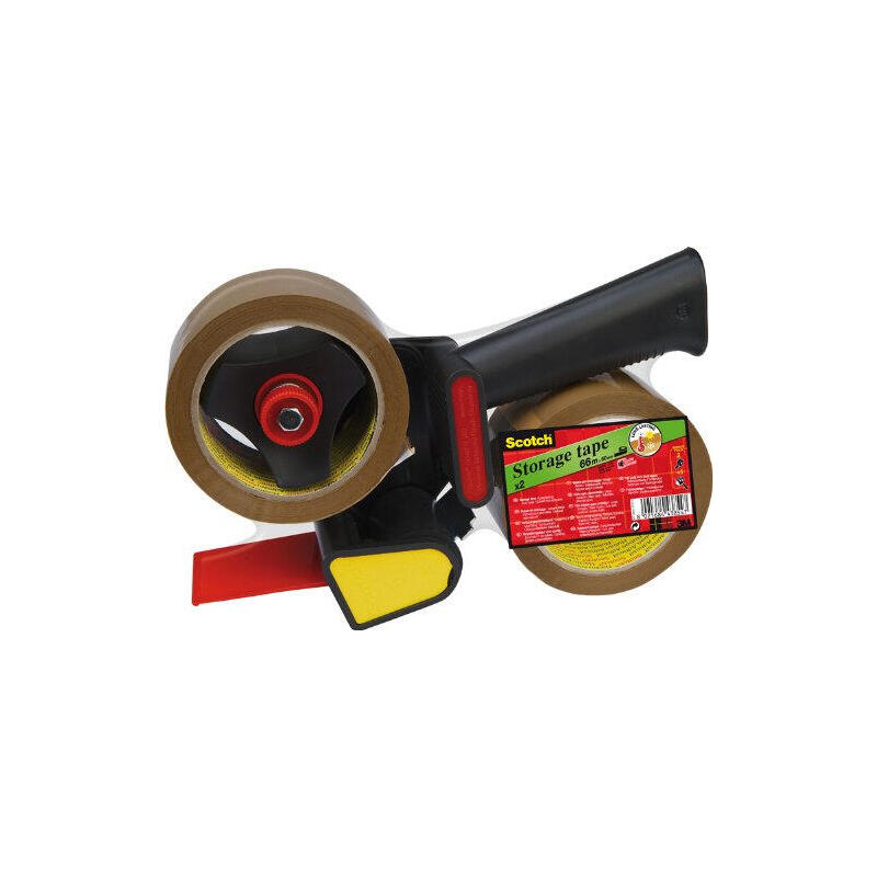 portarrollo-scotch-para-embalaje-heavy-duty-bajo-ruido-con-2-rollos-de-cintas-marron-50mm-x-66mt