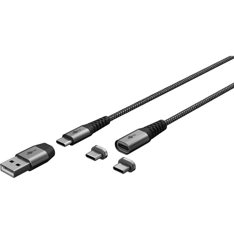 cable-goobay-65653-usb-1-m-usb-c-negro-gris