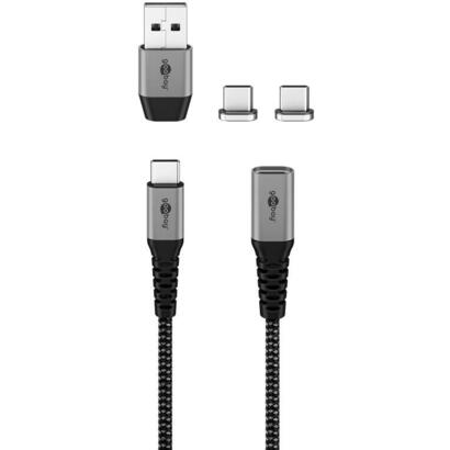 cable-goobay-65653-usb-1-m-usb-c-negro-gris