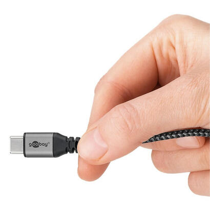 cable-goobay-65653-usb-1-m-usb-c-negro-gris