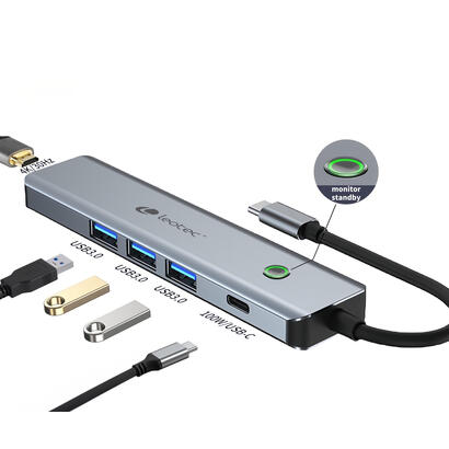 leotec-docking-station-6en1-1usb-c-pd100-powerdatos-3usb30-1hdmi-4k-30hz