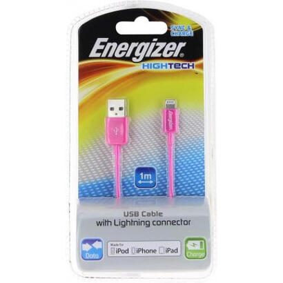energizer-lcaehusyippk2-cable-de-conector-lightning-1-m-rosa