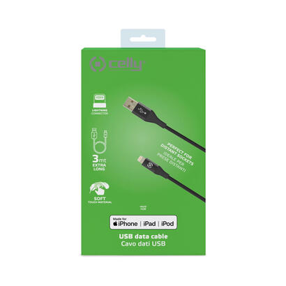 celly-usblightcol3mbk-cable-de-conector-lightning-3-m-negro