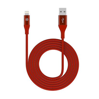 celly-usblightcol3mrd-cable-de-conector-lightning-3-m-rojo