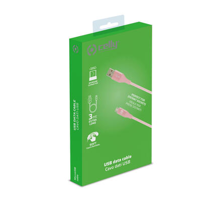 celly-usbmicrocol3mpk-cable-usb-3-m-usb-a-micro-usb-b-rosa