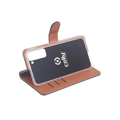 celly-wally-funda-para-galaxy-s21-plus-5g-17-cm-67-folio-negro-marron