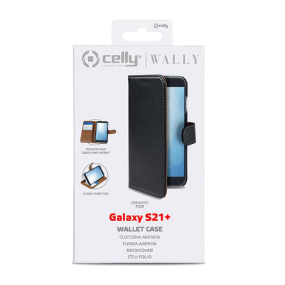 celly-wally-funda-para-galaxy-s21-plus-5g-17-cm-67-folio-negro-marron