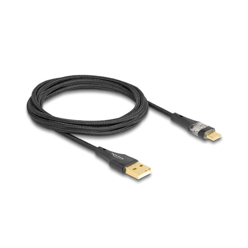 delock-80761-cable-usb-20-tipo-a-macho-a-usb-type-c-macho-con-carga-rapida-60-w-transparente-2-m
