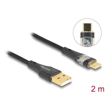 delock-80761-cable-usb-20-tipo-a-macho-a-usb-type-c-macho-con-carga-rapida-60-w-transparente-2-m