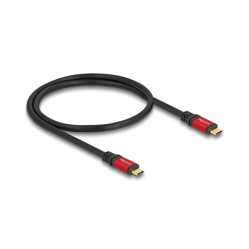 delock-80651-cable-usb-20-gbps-usb-type-c-macho-a-macho-pd-30-100-w-e-marker-05-m-rojo-metal