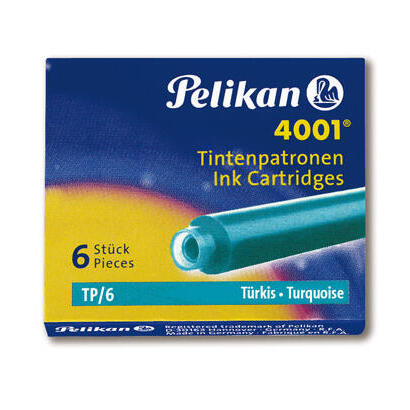 pelikan-caja-de-6-cartuchos-4001-tp6-recambio-para-plumas-estilograficas-color-azul-turquesa