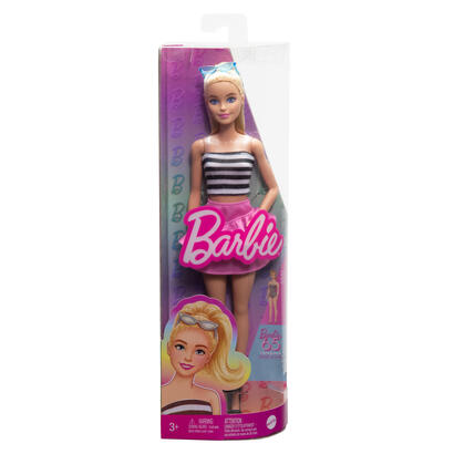 muneca-barbie-barbie-fashionistas-con-top-blanco-y-negro-y-falda-rosa-hrh11