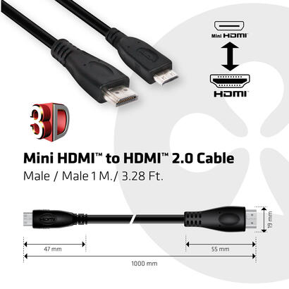 club3d-mini-hdmi-a-hdmi-20-4k60hz-cable-1metro