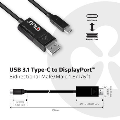 club3d-cac-1557-usb-c-displayport-14-negro