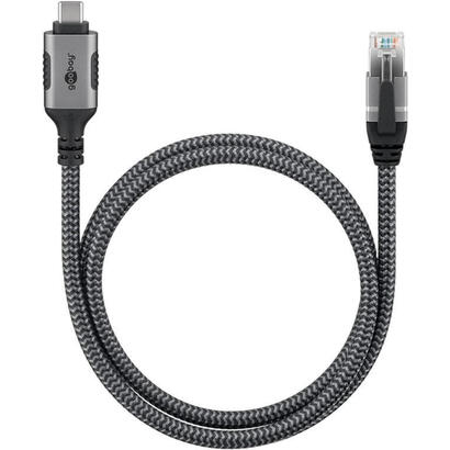 cable-ethernet-goobay-usb-c-32-gen2-macho-rj-45-macho-adaptador-lan-negroplata-15-metros-cubierta-textil-trenzada-70755