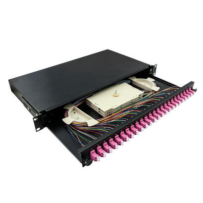 cajas-de-empalme-de-19-totalmente-equipadas-lc-dx-24-puertos-multimodo-om4-1u