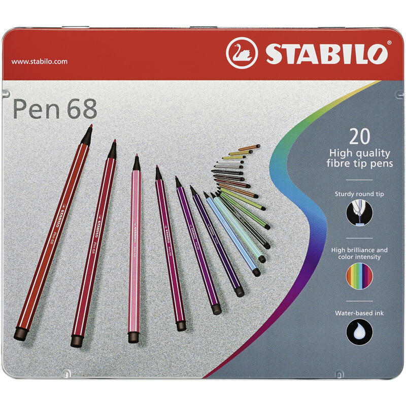 stabilo-pen-68-arty-caja-metalica-de-20-rotuladores-punta-de-fibra-trazo-de-1mm-aprox-tinta-a-base-de-agua-