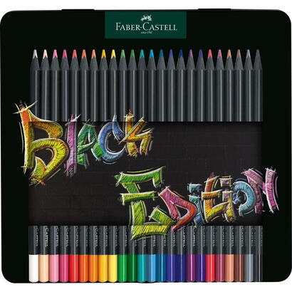 faber-castell-black-edition-caja-metalica-de-24-lapices-de-colores-mina-supersuave-madera-negra-ideales-para