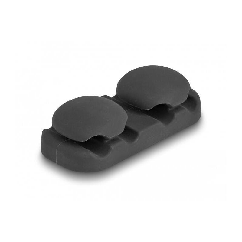 delock-18445-portacables-con-4-pasacables-autoadhesivos-negro-juego-2-piezas