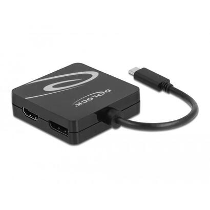 adaptador-usb-delock-conector-usb-c-toma-vga-hdmi-dvi-displayport-negro-10cm