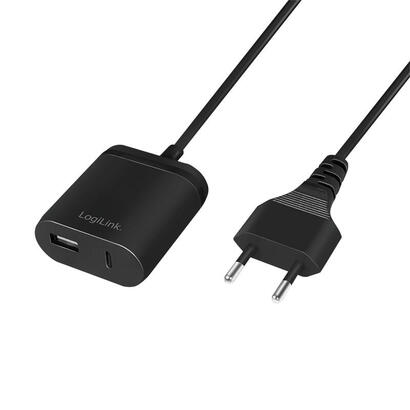 logilink-pa0256-adaptador-de-corriente-usb-con-cable-fijo-de-15-m-1-usb-a-y-1-usb-c-12-w-5-v24-a-color-negro