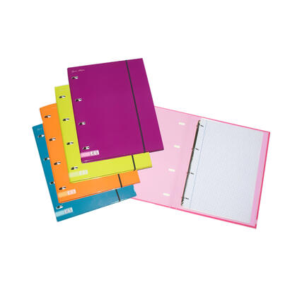 pack-de-5-unidades-ancor-carpetblok-carpeta-de-4-anillas-a4-con-recambio-cuadriculado-4x4mm-cierre-con-goma-colores