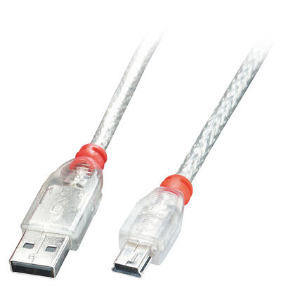 cable-lindy-usb-20-typ-a-mini-b-transparentee-m-m-5m