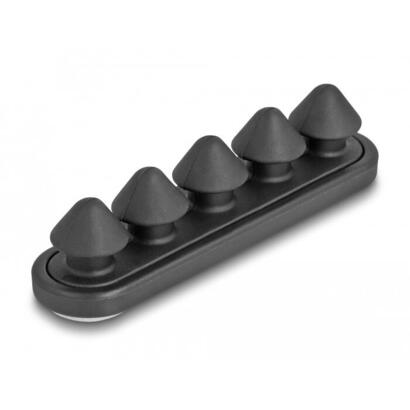 delock-18444-portacables-con-5-pasacables-autoadhesivos-negro-juego-2-piezas