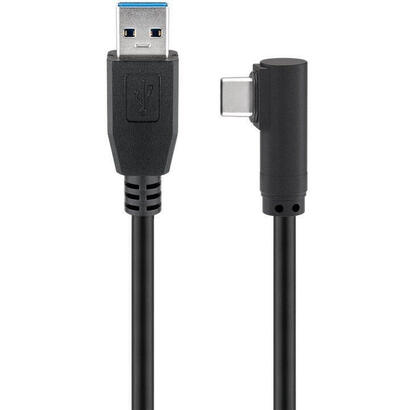 cable-goobay-usb-32-gen-1-usb-a-macho-usb-c-macho-90-negro-1-metro-angulo-derechoizquierdo