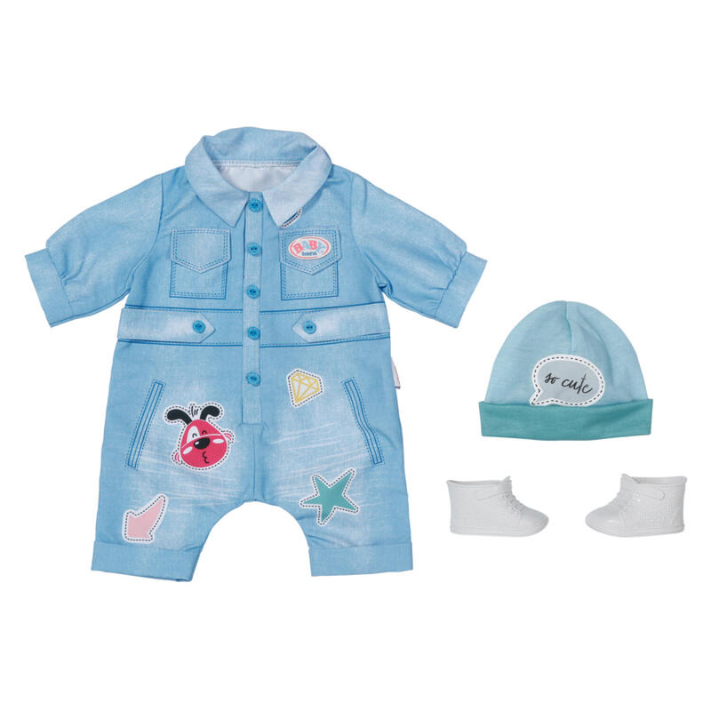 zapf-creation-baby-born-deluxe-jeans-peto-43cm-accesorios-para-munecas-de-una-pieza-gorro-y-zapatos-832592