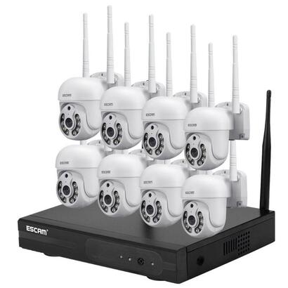 kit-videovigilancia-ip-escam-wnk718-wifi-3mp-8-camaras-blanco