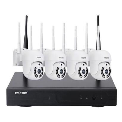 kit-videovigilancia-ip-escam-wnk714-wifi-3mp-4-camaras-blanco