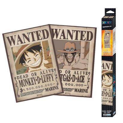 set-de-poster-abysse-one-piece-wanted-luffy-ace